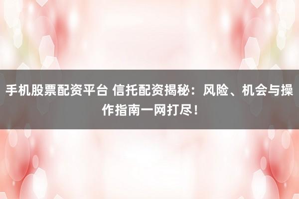 手机股票配资平台 信托配资揭秘：风险、机会与操作指南一网打尽！