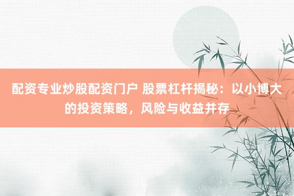 配资专业炒股配资门户 股票杠杆揭秘：以小博大的投资策略，风险与收益并存
