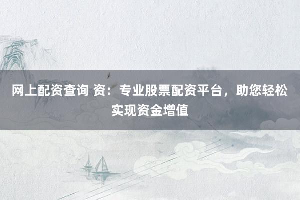 网上配资查询 资：专业股票配资平台，助您轻松实现资金增值