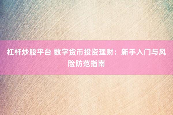 杠杆炒股平台 数字货币投资理财：新手入门与风险防范指南
