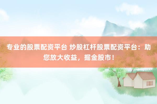 专业的股票配资平台 炒股杠杆股票配资平台：助您放大收益，掘金股市！