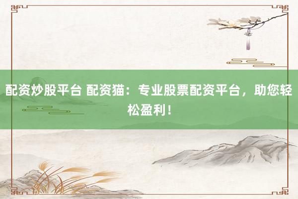 配资炒股平台 配资猫：专业股票配资平台，助您轻松盈利！