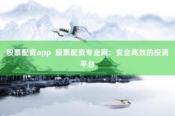 股票配资app  股票配资专业网：安全高效的投资平台