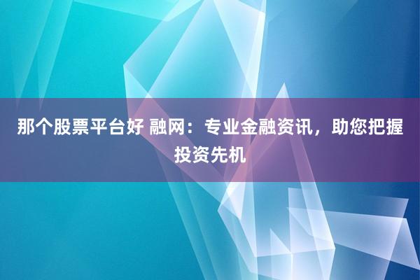 那个股票平台好 融网：专业金融资讯，助您把握投资先机