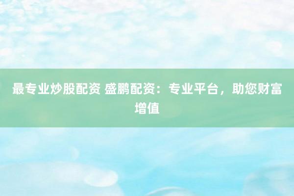 最专业炒股配资 盛鹏配资:专业平台,助您财富增值